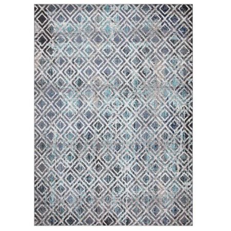 PISOS 7 x 9 ft. Diamonds Geometric Area Rug, Blue PI2099979